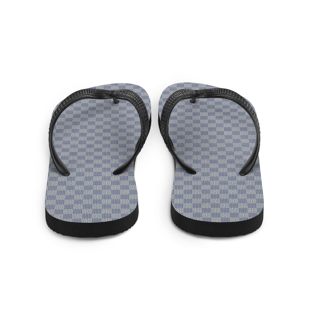 Grey Blue Mens Womans Flip-Flops