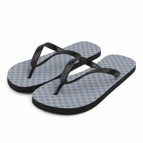 Grey Blue Mens Womans Flip-Flops