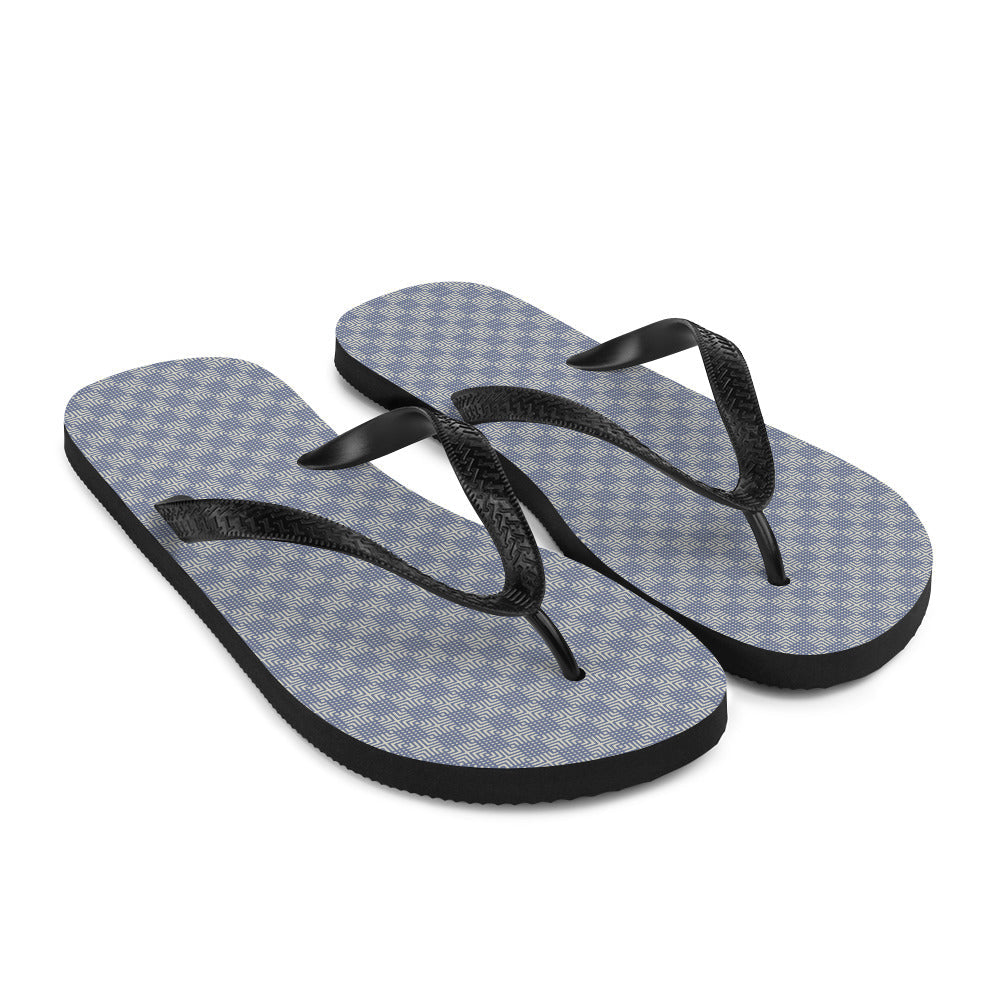 Grey Blue Mens Womans Flip-Flops