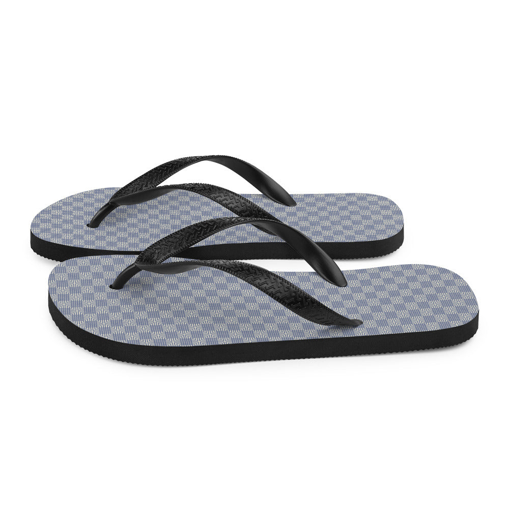 Grey Blue Mens Womans Flip-Flops